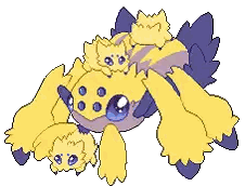 Pixel Art Yellow And Purple Spider Sticker