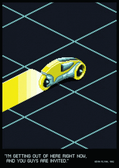 Pixel Art Yellow Car Saying I'm Getting Out Of Here Right Now GIF