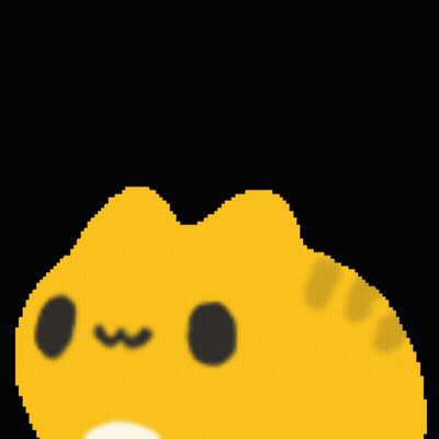 Pixel Art Yellow Cat With White Nose GIF