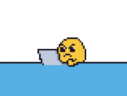 Pixel Art Yellow Duck Swimming Sticker