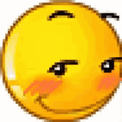 Pixel Art Yellow Smiley Face With Smirk GIF