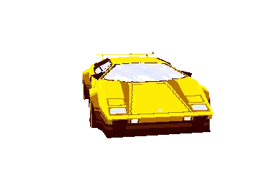 Pixel Art Yellow Sports Car Sticker