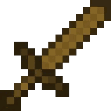 Pixel Art Yellow Sword With Wooden Handle Sticker