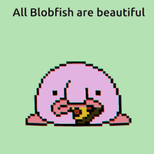 Pixel Beautiful Blobfish Funny Cool Rainbow GIF