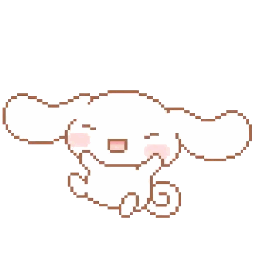Pixel Bunny With Swirl Tail Sticker
