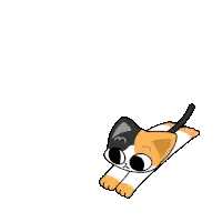 Pixel Calico Cat Jumping Sticker