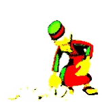 Pixel Cartoon Character Green Outfit Sticker
