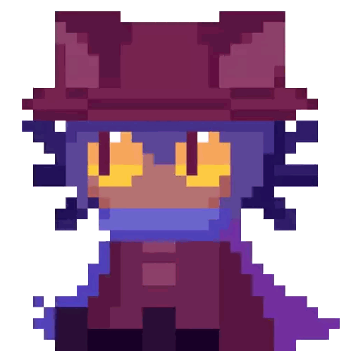 Pixel Cat With Hat And Scarf Sticker