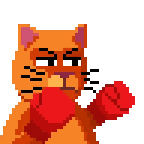 Pixel Cat With Red Scarf Sticker