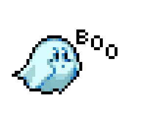 Pixel Ghost Saying Boo Sticker