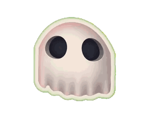 Pixel Ghost With Big Eyes Sticker