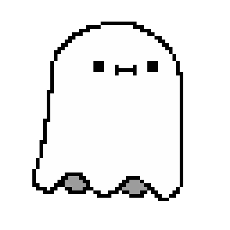 Pixel Ghost With Mustache Sticker
