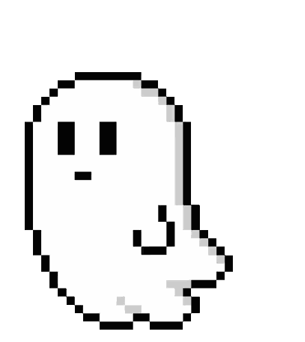 Pixel Ghost With Pink Tongue Sticker