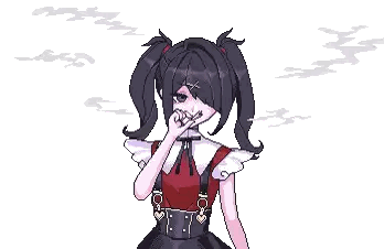 Pixel Girl Smoking Cigarette Sticker
