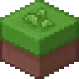Pixel Grass Block With Leaves Sticker