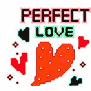 Pixel Heart With Perfect Love GIF