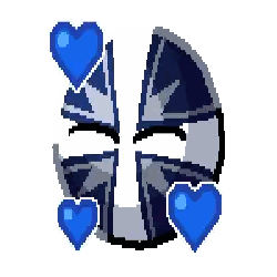 Pixel Knight With Blue Hearts Sticker