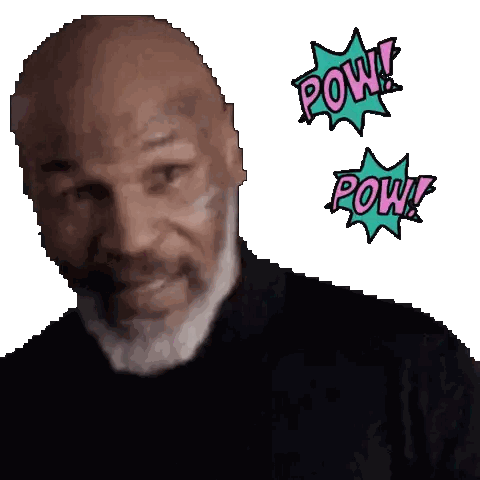 Pixel Man With Pow Sticker