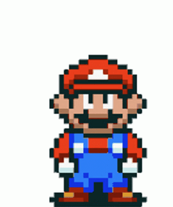 Pixel Mario Hooray GIF