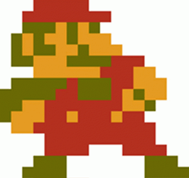 Pixel Mario Lean Back GIF