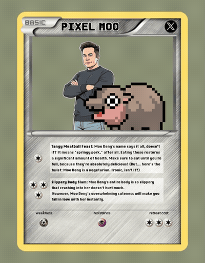 Pixel Moo Pokemon Card Man And Sheep GIF
