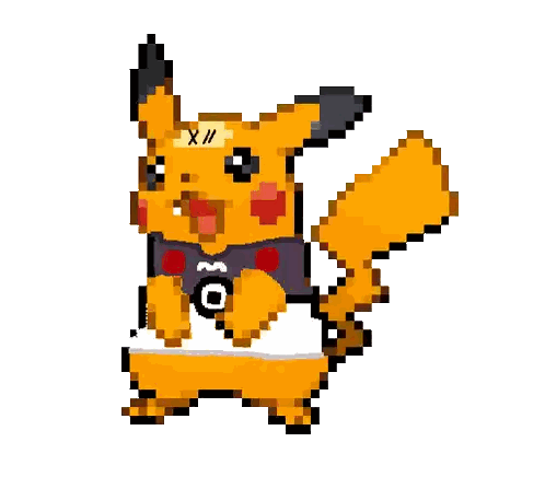 Pixel Pikachu Wearing Xii Shirt Sticker