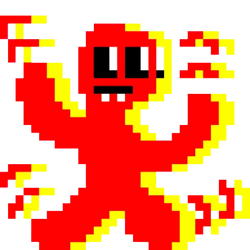 Pixel Red Monster Sticker