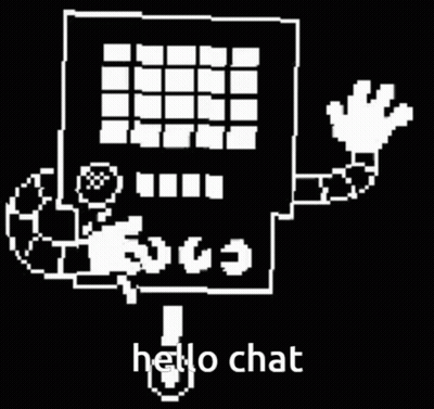 Pixel Robot Saying Hello Chat GIF