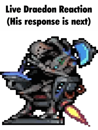 Pixel Robot With Live Draedon Reaction Sticker