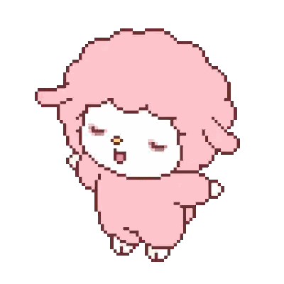 Pixel Sheep With Surprised Look Sticker