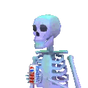 Pixel Skeleton Holding Pepsi Can Sticker