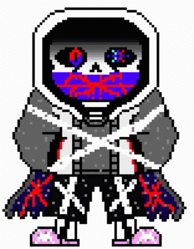 Pixel Skeleton With Mask And Hood GIF
