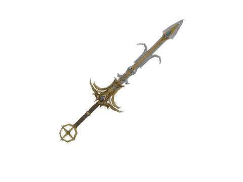 Pixel Sword With Blue And Gold Blade Sticker