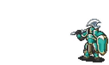 Pixel Warrior With Sword And Shield Sticker