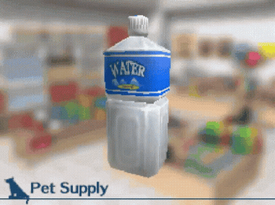 Pixel Water Bottle With Pet Supply GIF