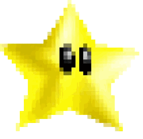 Pixel Yellow Star With Eyes Sticker