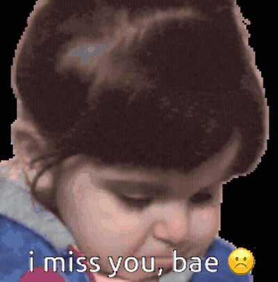 Pixelated Baby Saying I Miss You Bae GIF