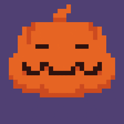 Pixelated Blinking Pumpkin Cute Halloween GIF