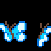 Pixelated Blue Butterflies