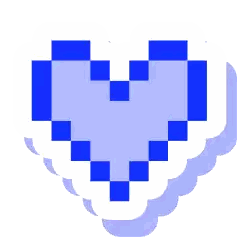 Pixelated Blue Heart Sticker