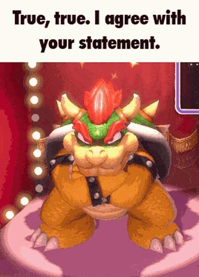 Pixelated Bowser True True I Agree With Statement GIF