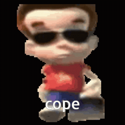 Pixelated Boy Wearing Sunglasses Saying Cope GIF