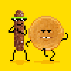 Pixelated Breakfast Foods Dancing GIF