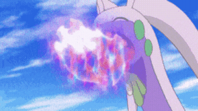 Pixelated Cartoon Character With Purple And Pink Flame GIF