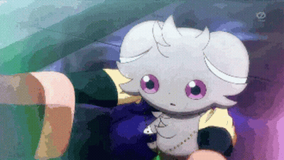 Pixelated Cartoon Character With TV Channel In Corner GIF