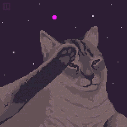 Pixelated Cat Salute Meme GIF