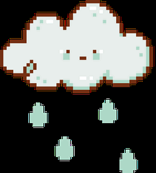 Pixelated Cloud Rain Falling