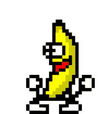 Pixelated Dancing Banana Grooving GIF