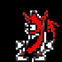 Pixelated Dancing Red Devil Banana GIF