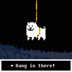 Pixelated Dog Hanging Noose Hang In There GIF
